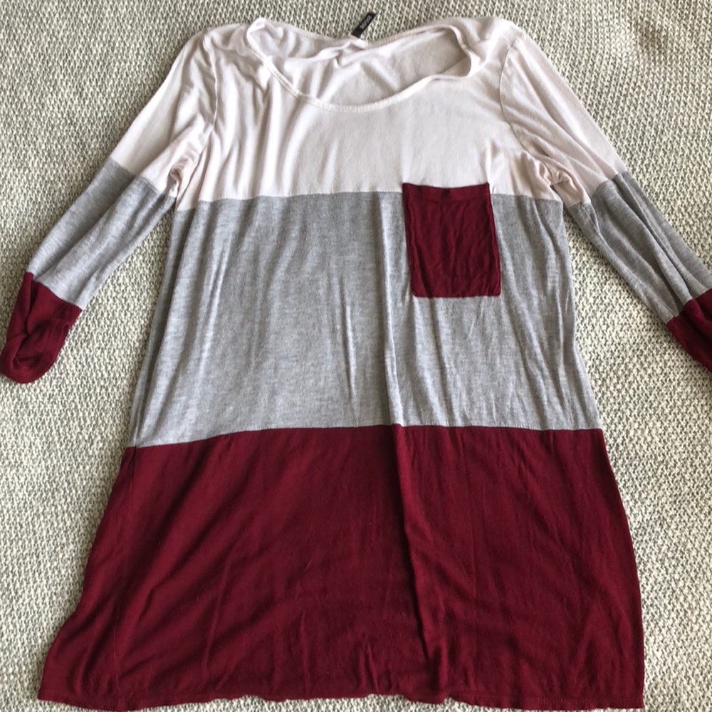 White, scarlet & gray tunic